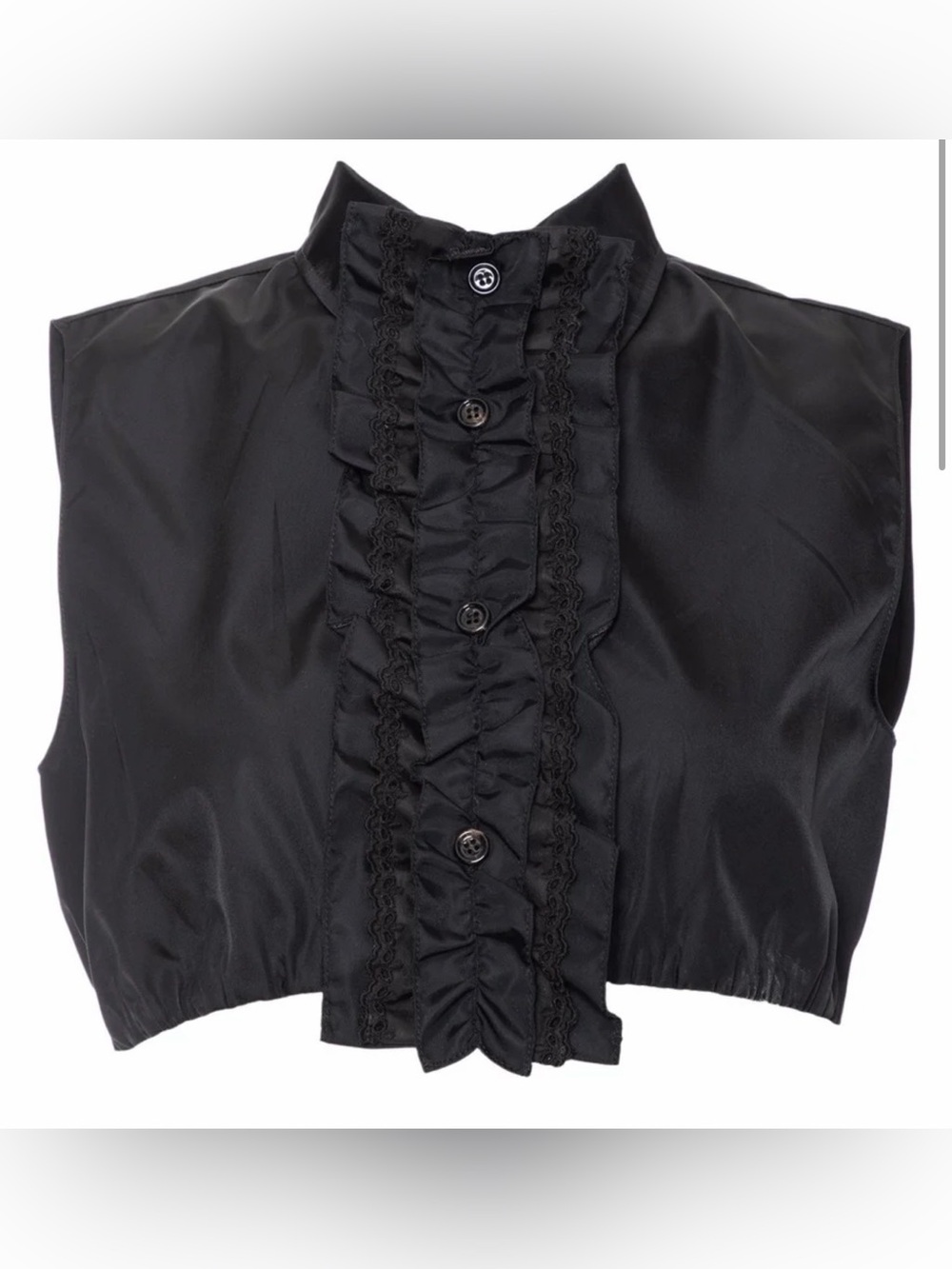 Prada Black Ruffled Mock-Neck Crop Jacket